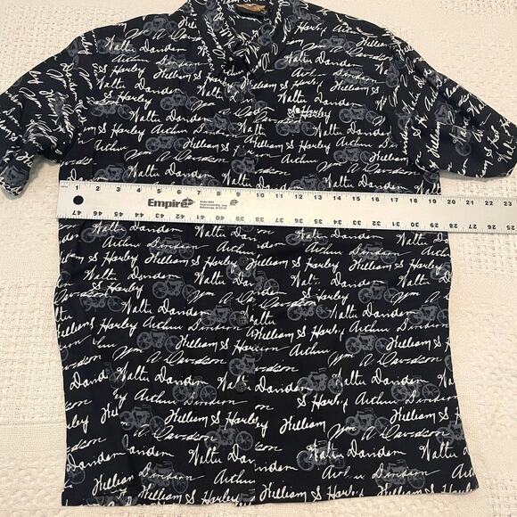 Harley Davidson Motorcycle signature button up shirt TB 8041 - Picture 3 of 8
